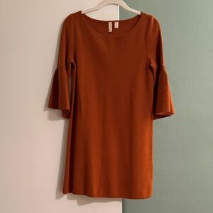 Anthropologie Terracotta Bell Sleeve Dress